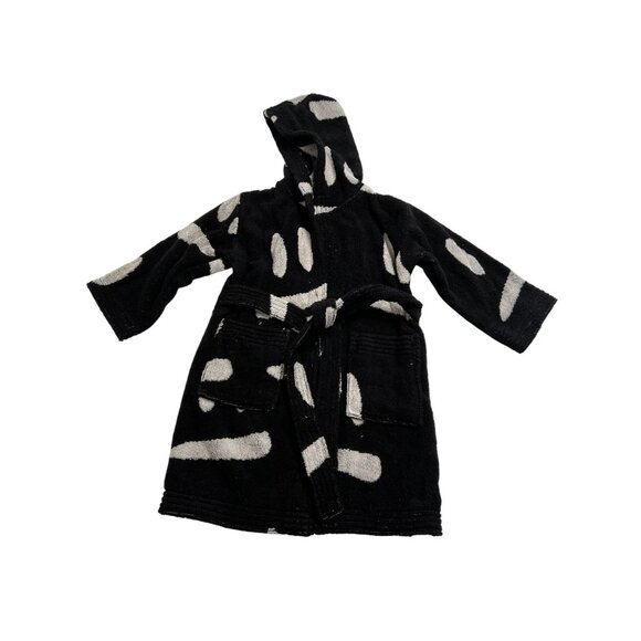 Nununu Smirks Terrycloth Robe in Black - Picture 2 of 6